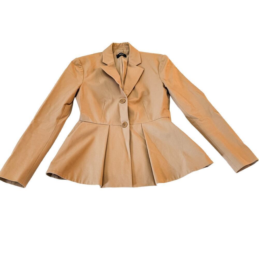 Theory Braneve Appraach Pleated Peplum Blazer Sand SZ00
